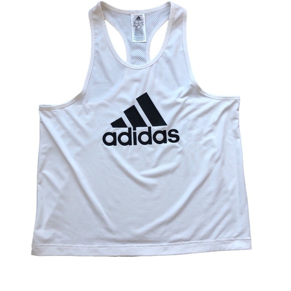 Adidas Racerback Tank Mesh Back White Large - Picture 2 of 7
